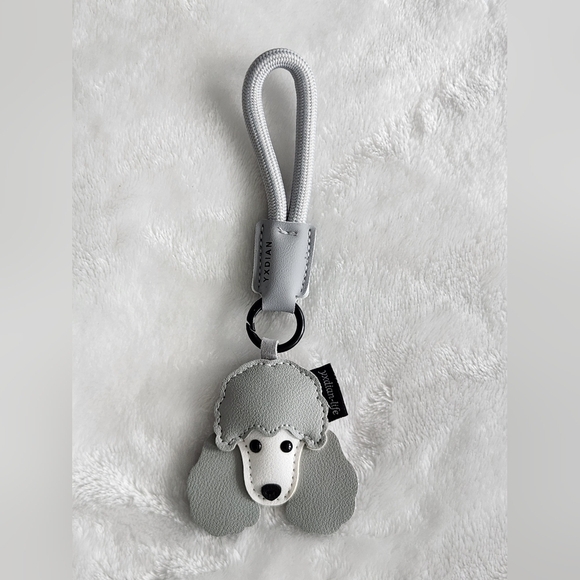 Accessories - Poodle Dog Keychain Charm - Gray Bag Charm